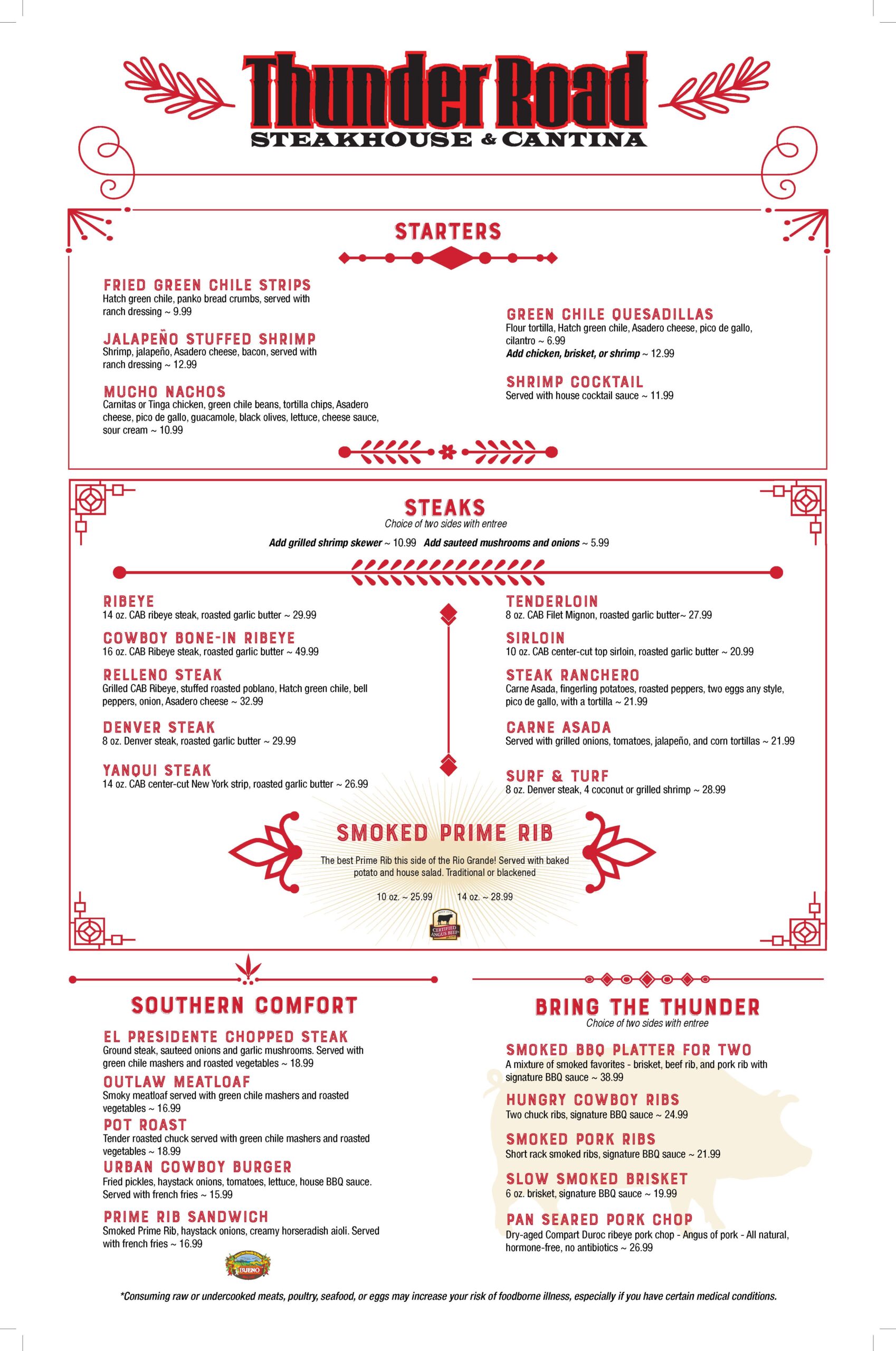 RT66 Casino Hotel Thunder Road Steakhouse Menu Updates_MEC_Page_1
