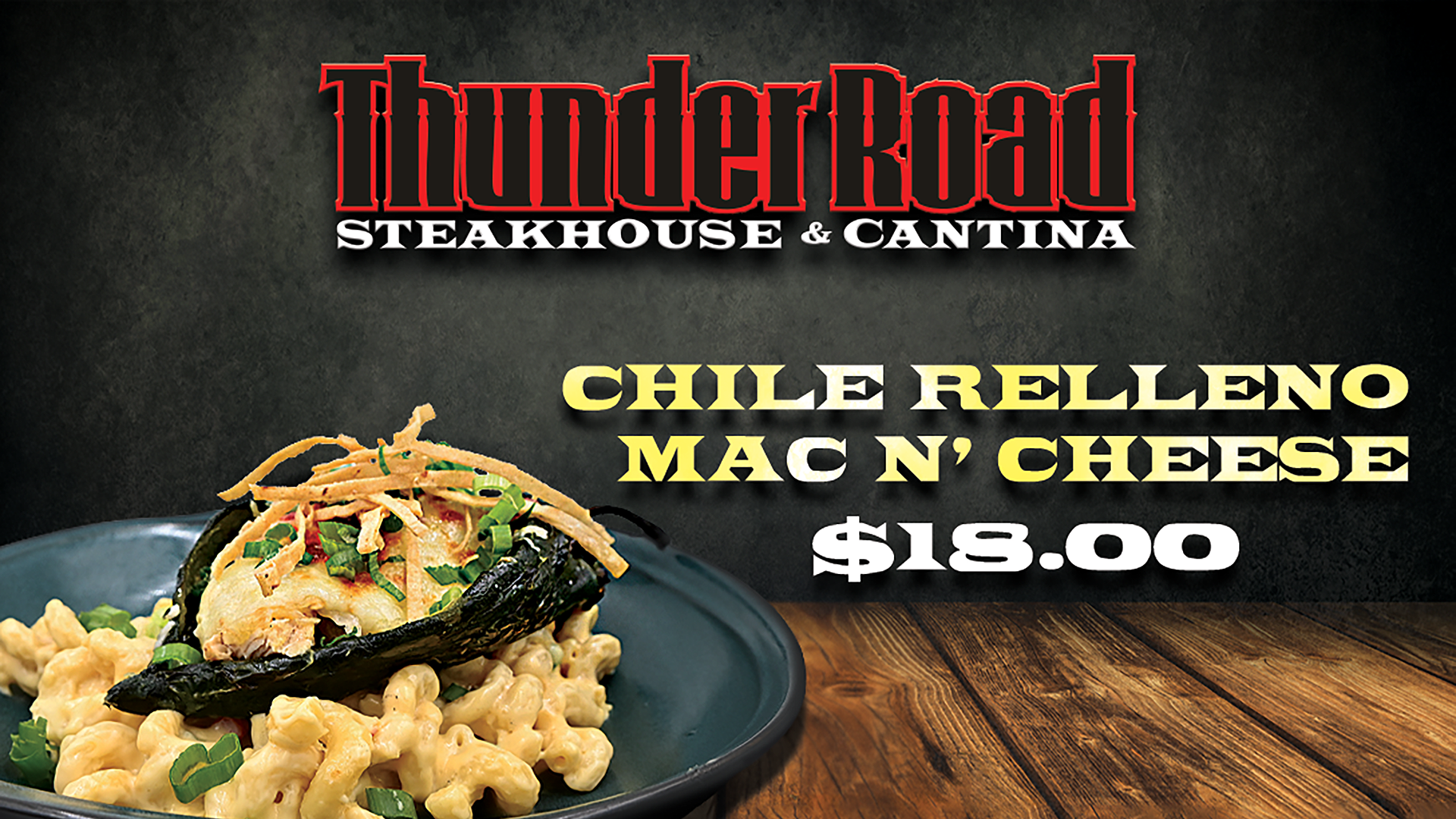 Chile Relleno Mac & Cheese at Thunder Road Steakhouse