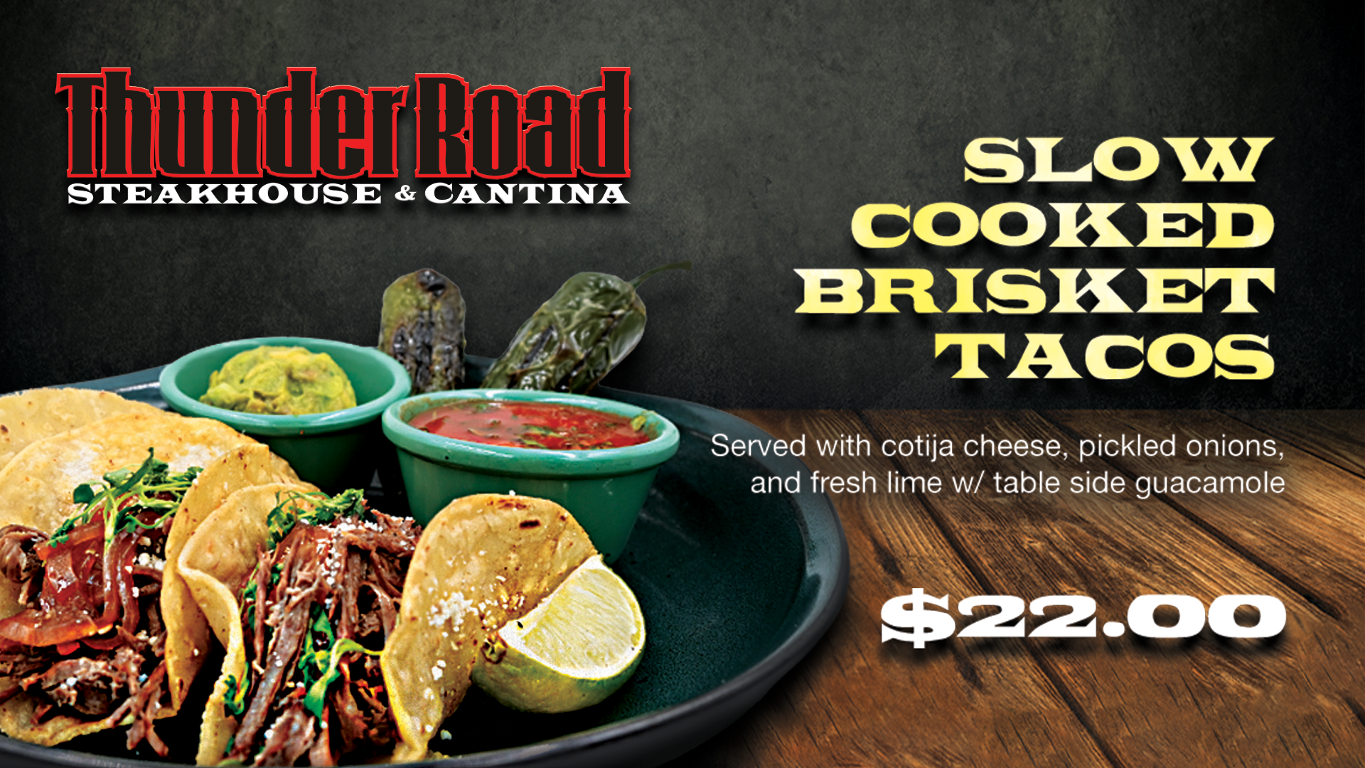 TR_Sept2025 Slow cooked brisket tacos Thunder Road