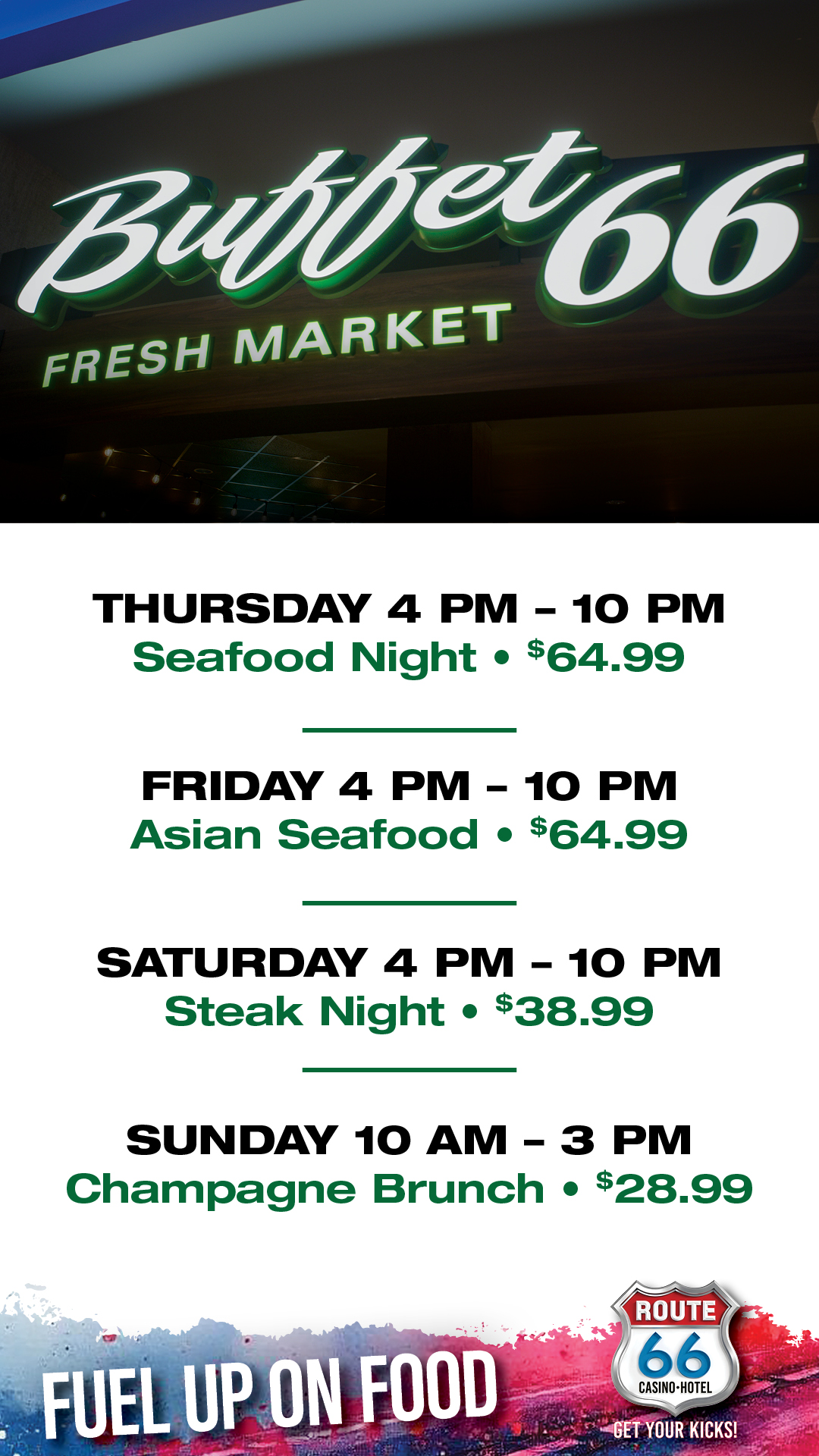 You are invited to a new buffet experience at buffet 66!